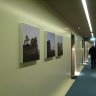 Resort Barrière Ribeauvillé - minimalisme, repère couleur et photographies dans les couloirs menant aux chambres.