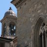Le campanile del Duomo (la cathédrale) di Bergamo vu de la Piazza Vecchia.