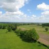 Pagode de Chanteloup - depuis la terrasse du 4ème, vue panoramique vers la Loire et Amboise (nord-est)