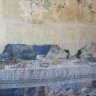 Musée des Beaux-Arts de Blois - La Cène, peinture à la détrempe transposée sur toile provenant de l'ancien réfectoire du couvent des Cordeliers de Blois (détruit en 1948) probablement inspirée de La dernière Cène de Léonard de Vinci.