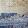 Musée des Beaux-Arts de Blois - La Cène, peinture à la détrempe transposée sur toile provenant de l'ancien réfectoire du couvent des Cordeliers de Blois (détruit en 1948) probablement inspirée de La dernière Cène de Léonard de Vinci.