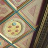 Chenonceau - Chambre Catherine de Médicis - le plafond et la corniche, également dorée à la feuille