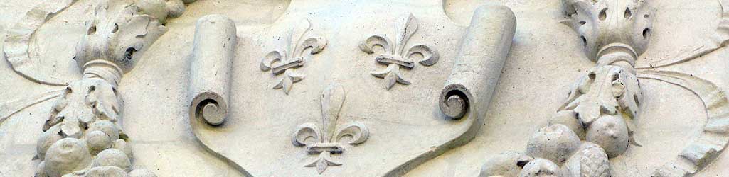 Chenonceau, médaillon fleurdelisé - détail da la façade nord