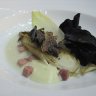 Le bar confit aux truffes et l'endive au jambon