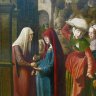  Marx Reichlich (Neustift vers 1460 - après 1520 Salzbourg ) -  détail (panneau en bas à droite) de l'œuvre précédente : Visitation d'Elisabeth à sa cousine Marie -1501.