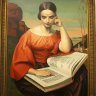 La Pensée (1929) de Jean Despujols (Salles 1866 -  Shreveport Louisiane 1965). Peintre, poète et philosophe ; la jeune femme de la toile, allégorie de la pensée, tient un des deux tomes du traité de philosophie écrit par Despujols. Grand Prix de Rome en 1914, mais mobilisé il devra attendre la fin de la guerre pour intégrer la Villa Médicis, ou il résidera en même temps que Robert Poughéon (voir plus loin cf Le Serpent). De 1936 à 1938, il vit en Indochine où il produit des centaines d'œuvres (portraits asiatiques). Au début de la guerre de 39-40, il part s'installer aux Etats-Unis où il exerce comme portraitiste et auteur-compositeur. Il y écrit aussi des livres sur l'art. 