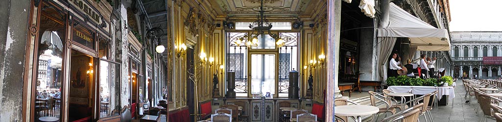 Venise, le café Florian Piazza San Marco – la galerie des Procuraties Nuove