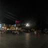 Vérone - piazza Bra - Il Listone la nuit et les lumières du concert Deep Purple dans l'Arena