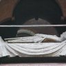Vérone - Arche Scaligere  - tombeau de Cangrande 1er : le gisant sur un lit de parade.